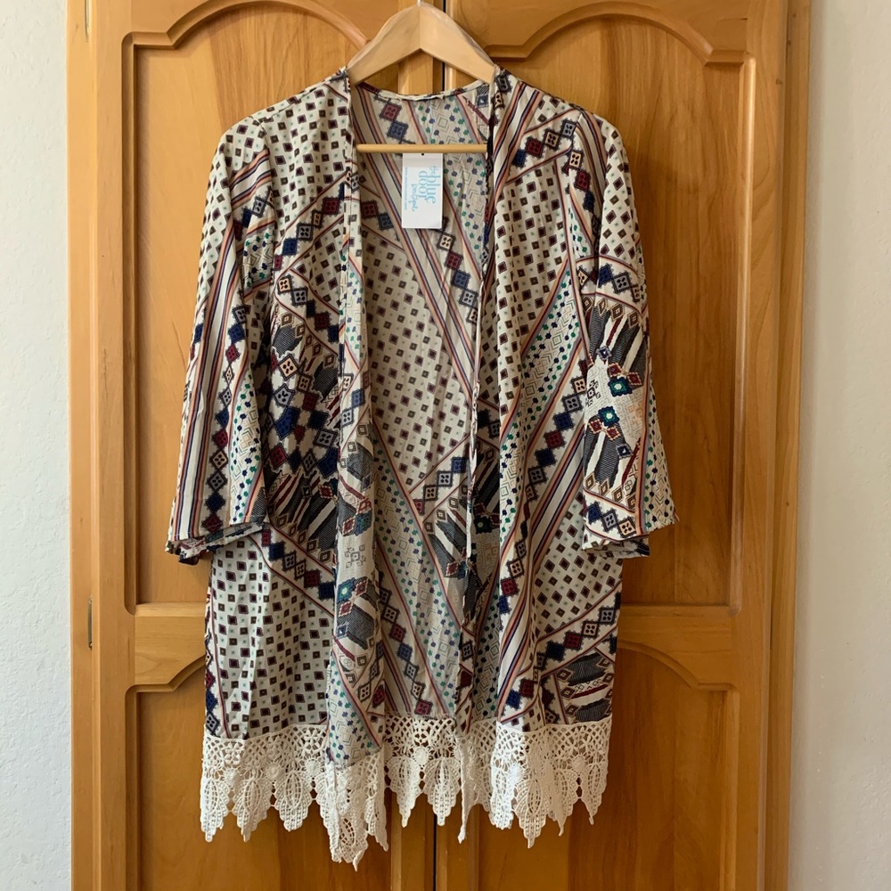 NWT Black Bead Kimono